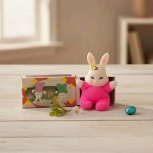 Vintage Easter Unlimited Bunny Rabbit Plush Pink Outfit 1980s